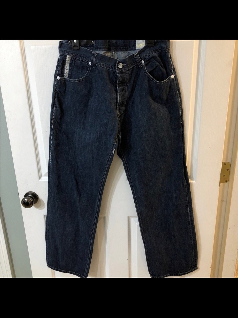 Men's Relaxed Dark Blue Denim Jeans - Classic Casual Fit